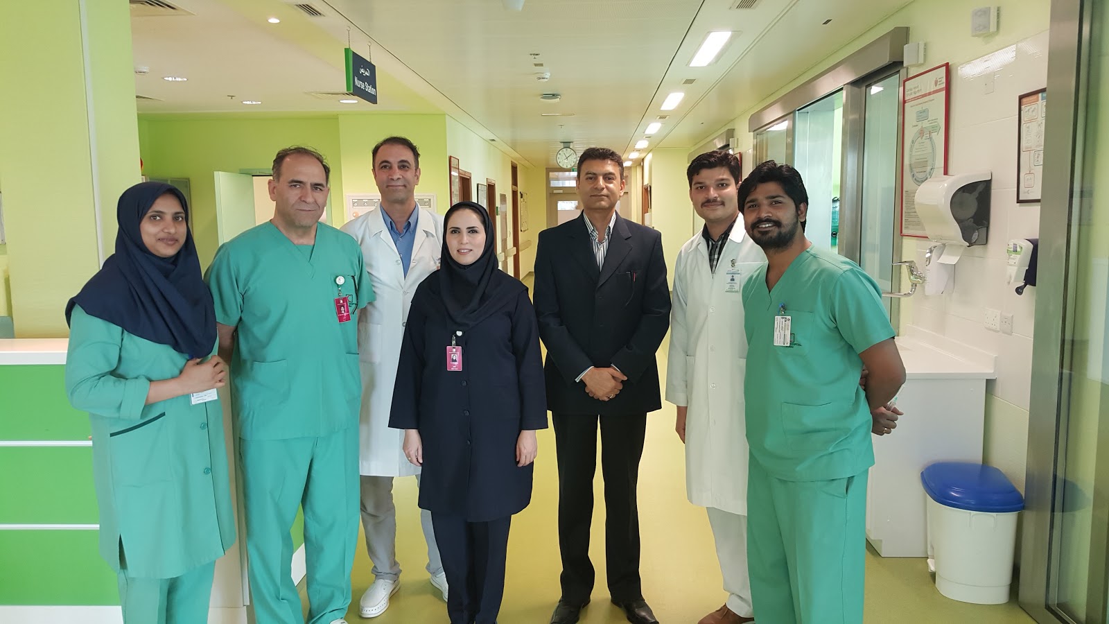 Dr. Abbas with the ICU staff of the Iranian hospital in Dubai