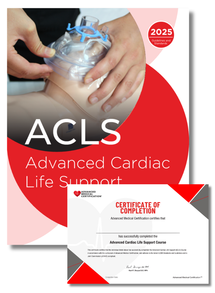 ACLS Handbook with Course Completed Certificate